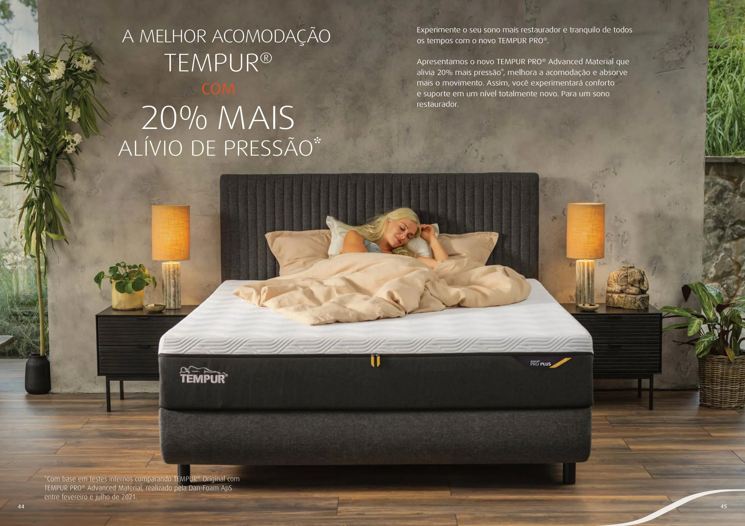TEMPUR PRO Plus Medium Firm em ambiente